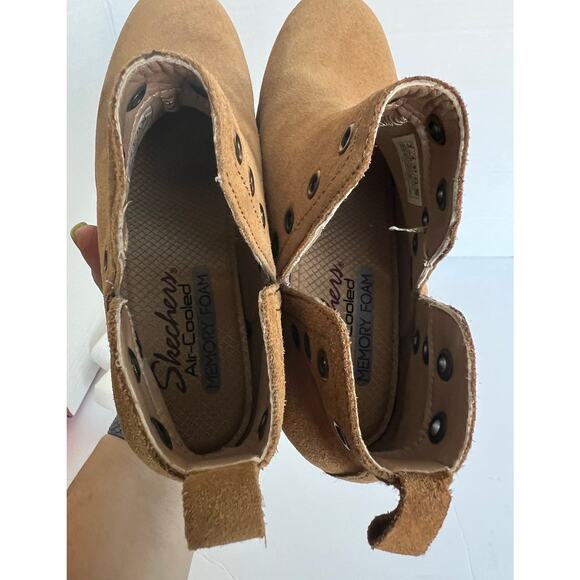 SKECHERS Lasso Auger Grommet Accent Cognac Suede Leather Ankle Booties Sz 7 - Picture 10 of 11